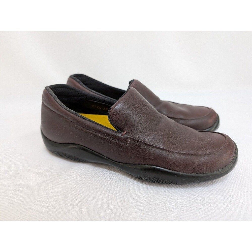 Vintage Prada Sport Leather Slip On Shoes Women’s Size 38 Burgundy Red - Picture 3 of 8